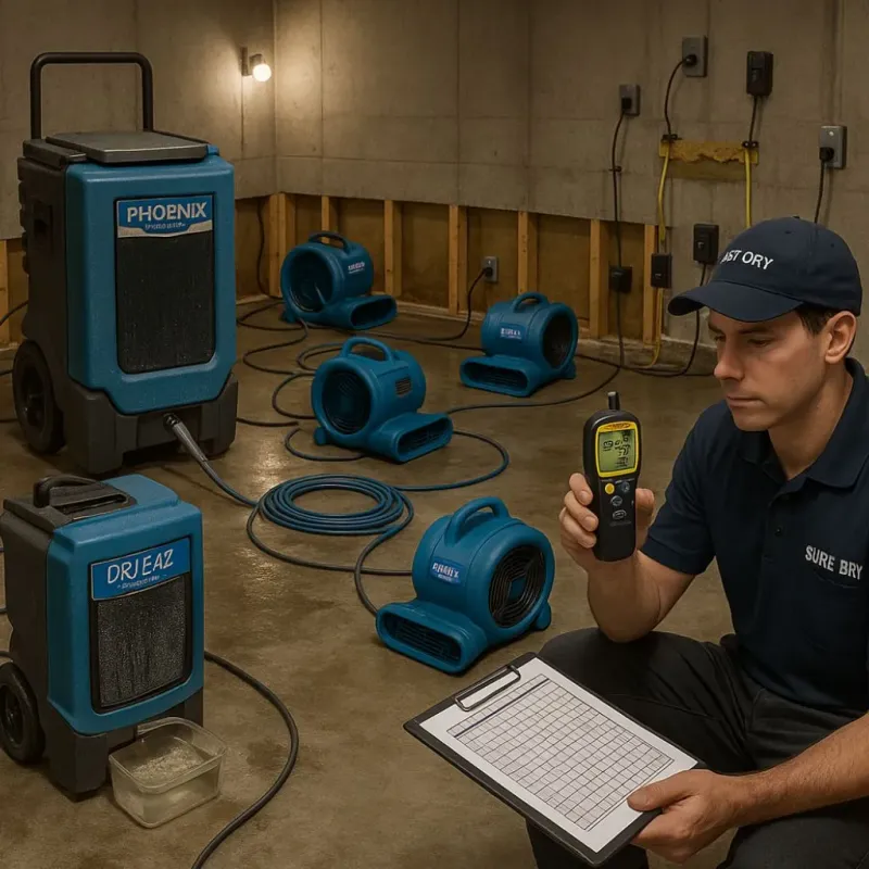 Structural Drying and Dehumidification process in Golden Triangle, NJ